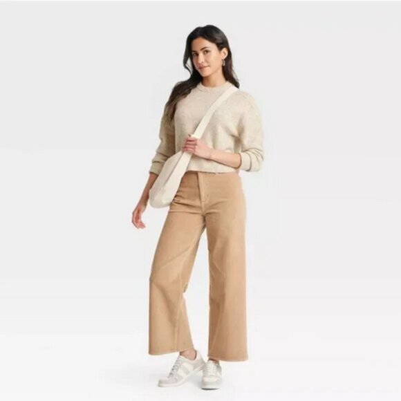 Women's Cozy Knit Crewneck Pullover Sweater - Universal Thread™ Cream XL - Picture 3 of 3